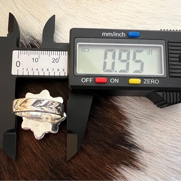 ❤️ Wild Horse Jasper Navajo Cluster Ring w Heart Center Adjustable Ring 9.1 Gm - Picture 12 of 14